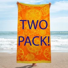 TWO PACK! HUGE 35" BY 70" Beach Towels Luxury Bath Sheet Extra Large 35x70" NEW