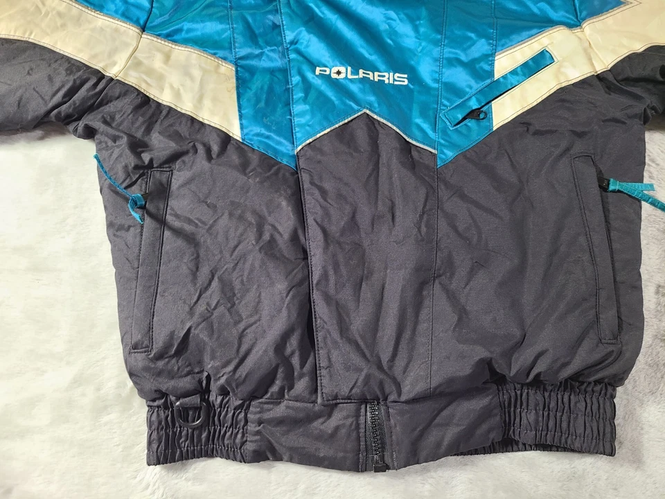 Vintage Polaris Snowmobile Jacket Mens Small Colorblock Winter Sports Ski Coat - Image 4 of 4