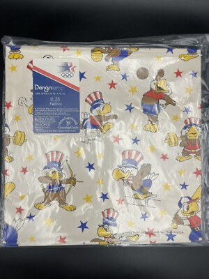 Vintage 1984 Los Angeles Olympics Sam Eagle Designwrap Paper 30'' x 40'' 1 Sheet