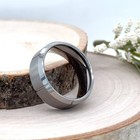 Silver Tungsten Carbide 9mm Ring High polished Geometric Pattern Unisex Band — photo 4
