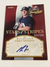 2013 USA Champions SP Robbie Grossman /999 Auto RC #RGR Baseball Card