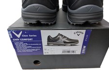 Callaway Golf Shoes UK 12 M585 Chev Comfort Black Leather Lightweight Waterproof