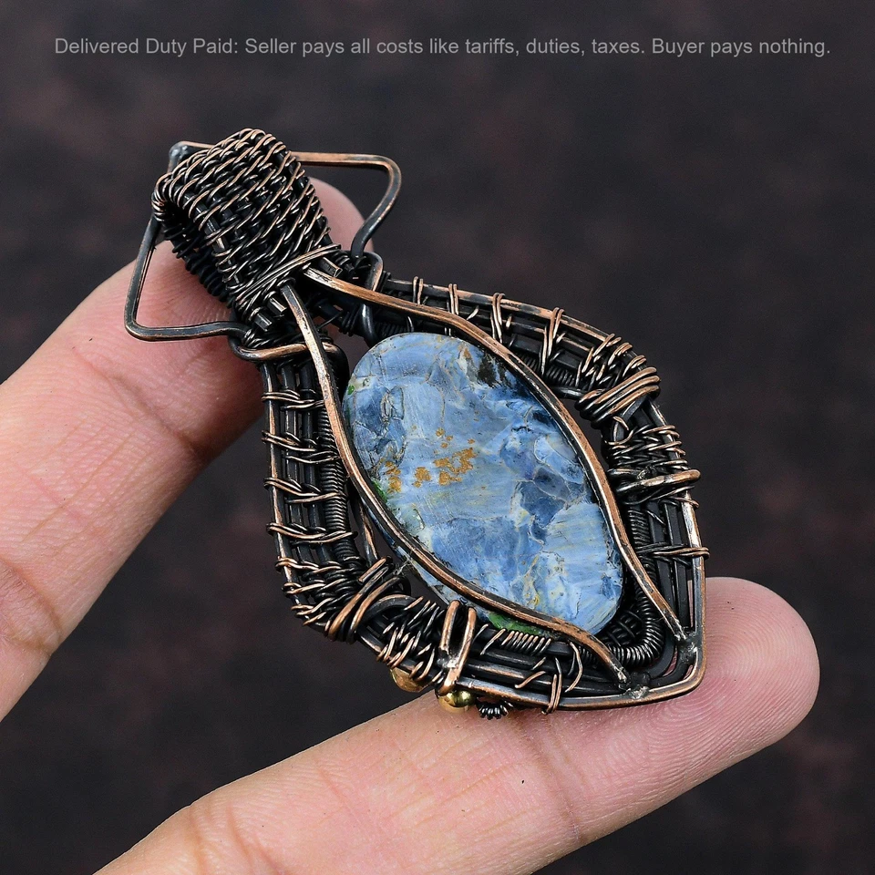 Oferta Black Friday Colgante Hija Ovalado Natural Pietersita Envuelto Alambre Cobre Foto 4 de 4