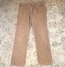 Men's Beige Cotton Corduroy Pants Straight Leg 36x32 Flat Front Levi  s A154