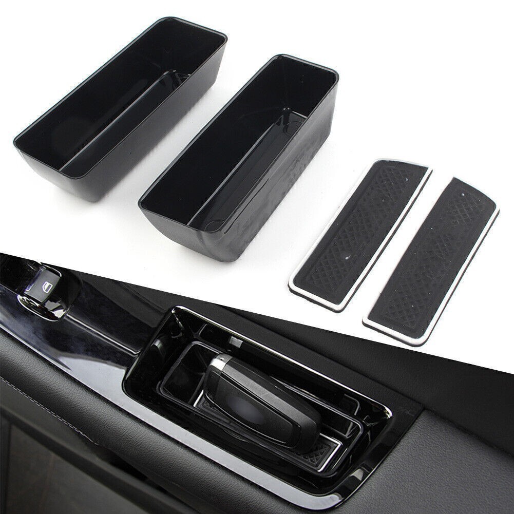 2X Front Door Handle Armrest Storage Box Tray Bin Kit For Ford Edge 2015-2020