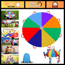 9ft Kids Parachute Toy - 8 Handles, Multicolored Indoor/Outdoor Play for Toddler