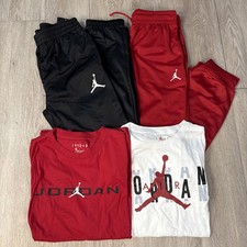 Nike Jordan Lot of 4 Youth Boy's Size LARGE 2 Long Sleeve Shirts 2 Joggers New