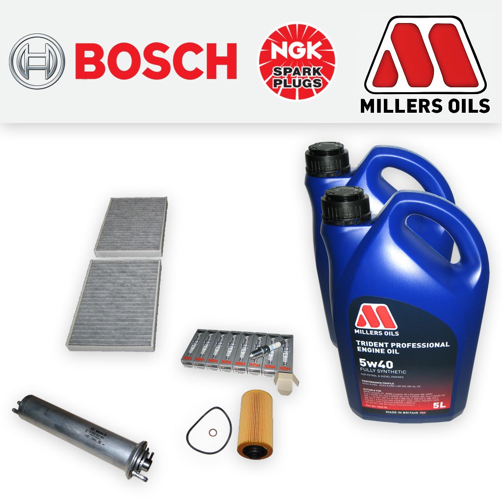 SERVICE KIT for BMW 5 SERIES E39 540I OIL FUEL CABIN FILTER PLUGS +OIL 1998-2003