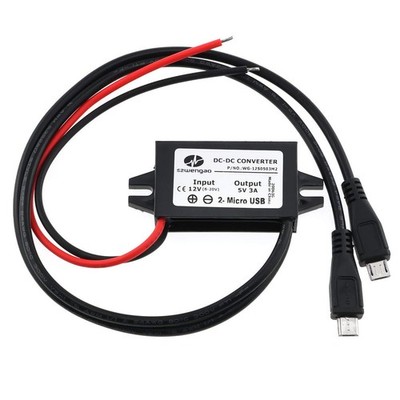 E-outstanding DC Converter Module 12V to 5V 3A Regulator Step Down Car Black