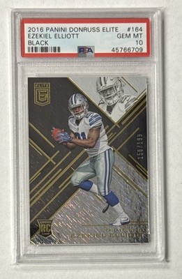 2016 Panini Donruss Elite Ezekiel Elliott Black  156/199 RC #164 PSA 10 GEM MT