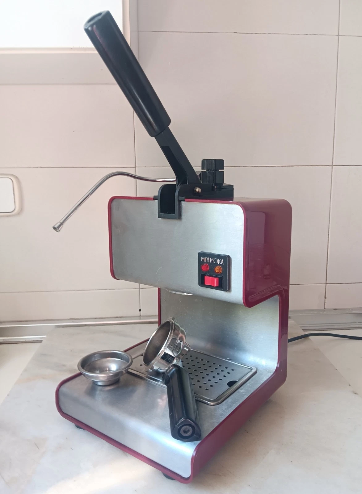 vintage mini moka mini gaggia lever espresso machine by André Ricard