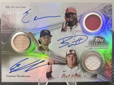 2025 Topps Sterling Triple Auto 2/10 Bobby Witt Jr. Elly De La Cruz Henderson