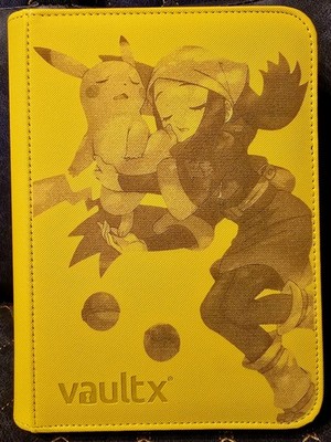 Pokemon Pikachu Lazer Engraved Yellow 4 Pocket Vault X Binder