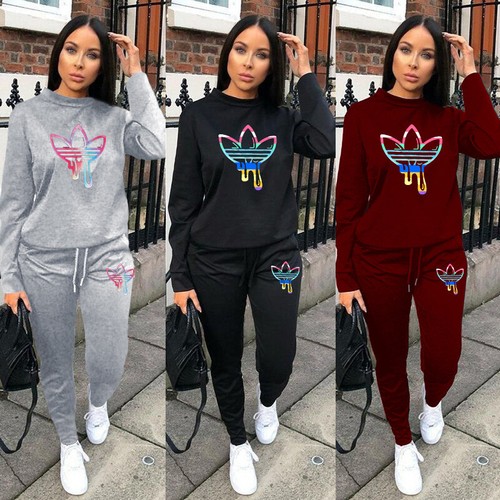 UK 2tlg Damen Trainingsanzug Set Hoodies Hose Urlaub Freizeit Loungewear Gr. Frühling