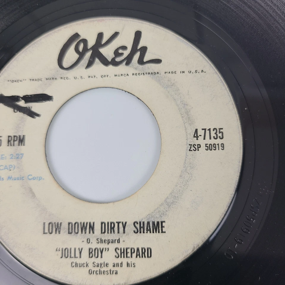 Jolly Boy Shepard You Care / Low Down Dirty Shame original okeh radio station 45 - Image 2 of 3