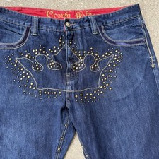 Embellished Crown Holder Blue Jeans Size 40x32
