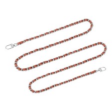 55" Purse Chain Strap with Buckles for Shoulder and Cross Body Brown  Silver 
