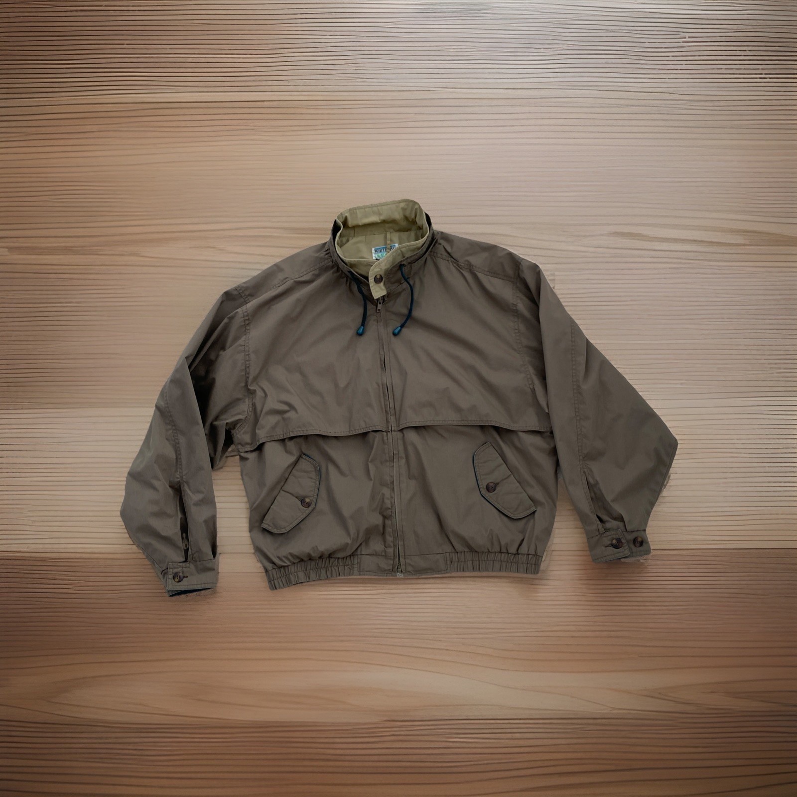 Vintage Whitefish Bay Men's XL Olive Green Grandpa Bomber Jacket Windbreaker