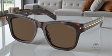 PRADA PR A17SF 17N70F Radica Tortoise Dark Brown 55 mm Men's Sunglasses