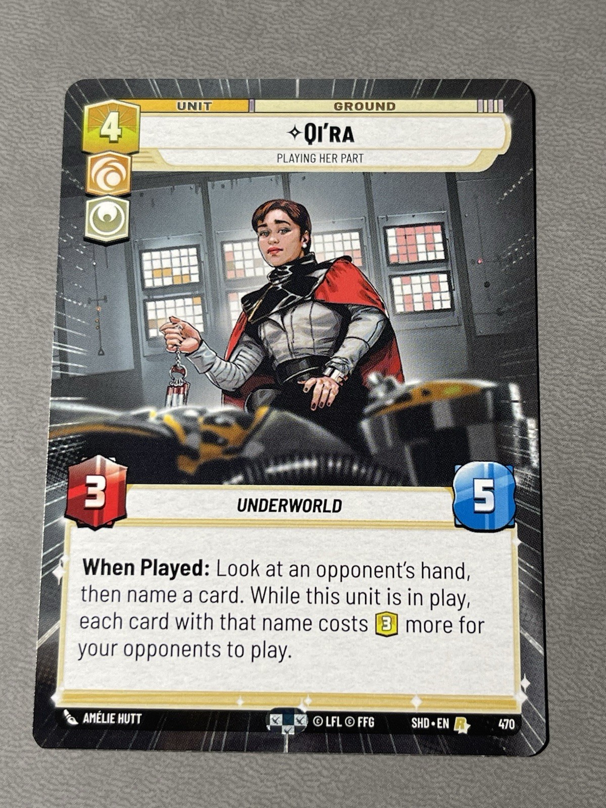 STAR WARS UNLIMITED SHADOWS OF THE GALAXY HYPERSPACE RARE QI'RA NM
