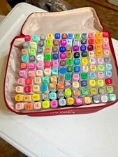 Artist 120 Piece Unique Colors Alcohol Markers Set Dual Tip w RES Carrying Case