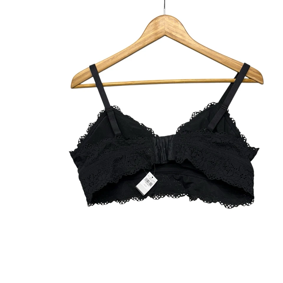 Женский бюстгальтер Aerie XL черный кружевной с регулируемыми ремешками треугольный изящный - Изображение 3 из 4