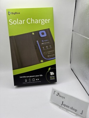 BigBlue 28W solar charger ammeter 2USB port panel folding ear 43928 from JAPAN