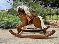Handcrafted Solid Wood Rocking Horse – Personalized – Good Condition