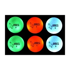 CV LED Golf Balls - Light Activated - No Timer - 6 Pack (2xGreen,2xRed,2xBlue)