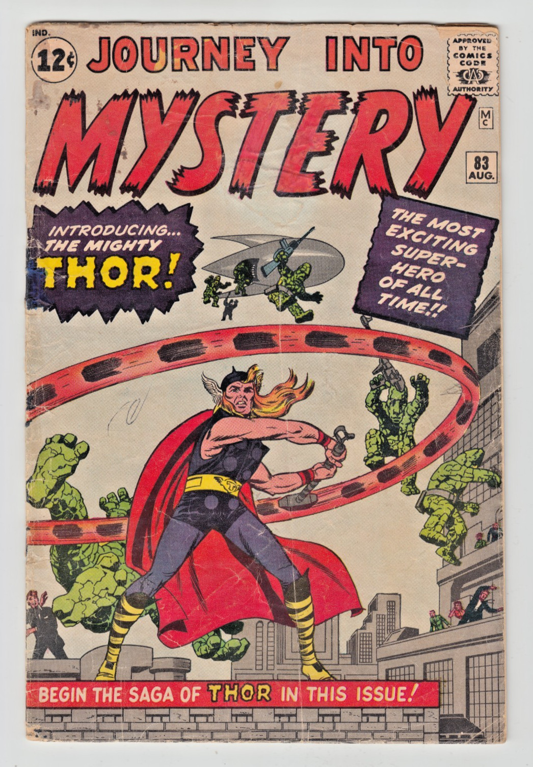 Journey Into Mystery #83, THOR'S 1ST APPEARANCE, Marvel Comics, Ungraded, 1962