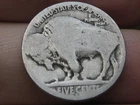 1914 D Buffalo Nickel 5 Cent Piece- Denver, About Good Reverse Details