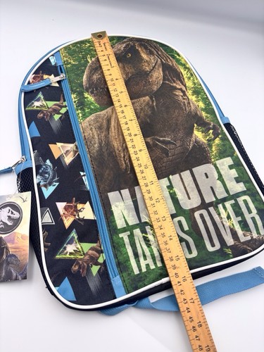 JURASSIC WORLD ( 16"X12"x5" ) Backpack Black & Green Adjustable Straps E2-093 - Picture 5 of 9