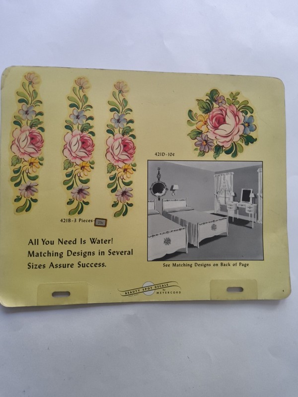 Vintage 1930s or 1940s Large Two Sided Page SALESMAN SAMPLE of Meyercord Decals