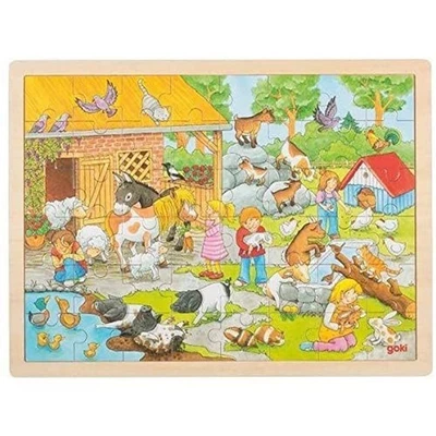 GOKI- Puzzle Zoo de Animales domésticos Rompecabezas, Color (Multicolor) (57685) - Imagen 1 de 3