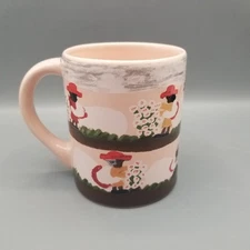 Clementine Hunter Ceramic Cup Mug Jennifer Sweeney 1991 Cotton Portugal Pink