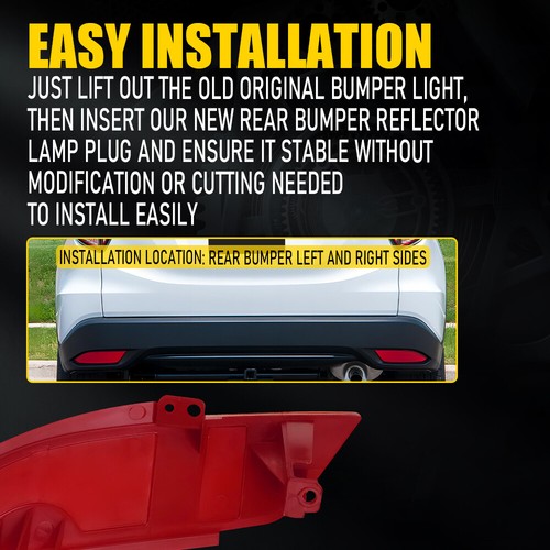 FITS HONDA HRV HR-V 2016-2021 REAR FACE BUMPER REFLECTOR LIGHTS LAMPS LH/RH - Picture 7 of 14