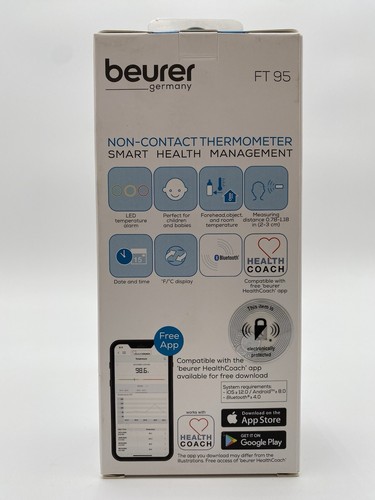 Termómetro sin contacto Beurer FT 95 Bluetooth nuevo en caja sistema Health Coach - Imagen 3 de 6