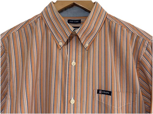 Chaps Mens Long Sleeve Smart Casual Button Down Striped Shirt Size Medium - Picture 11 of 17