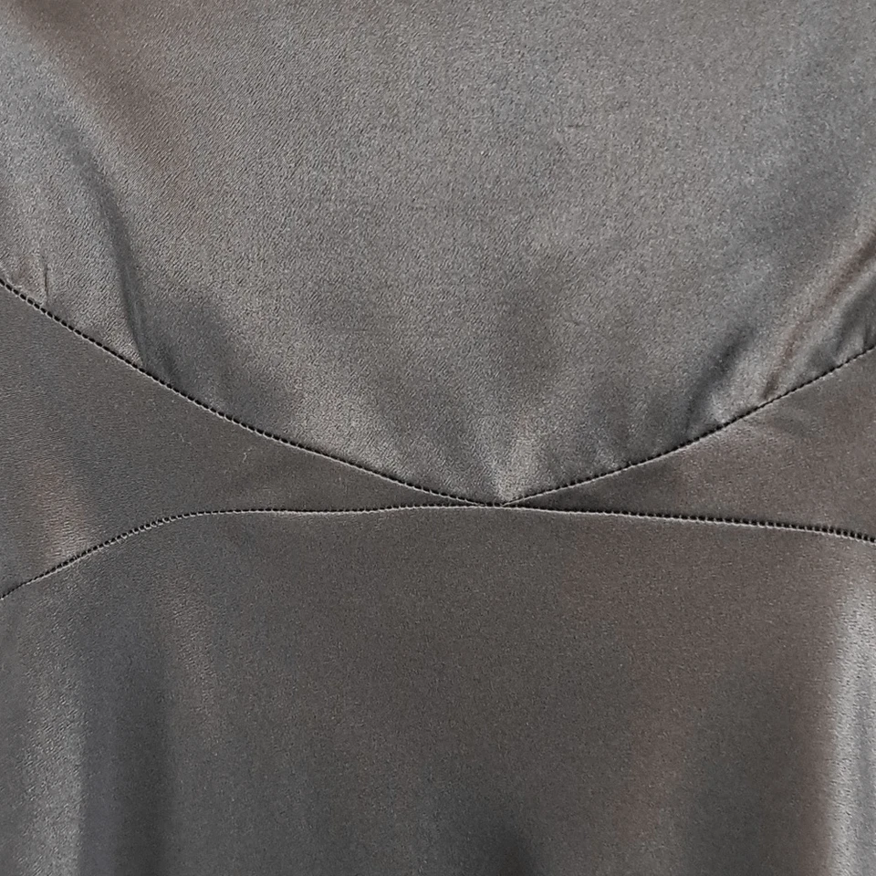 Top/falda Bebe para mujer Y2K pequeña negra satinada acampanada cremallera lateral vintage EE. UU. Foto 3 de 4