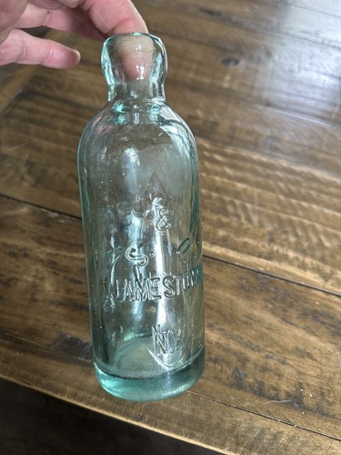VINTAGE S & O EMBOSSED POP BEER BOTTLE JAMESTOWN, NEW YORK