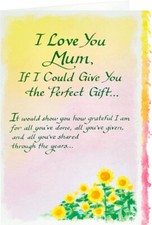 I Love You Mum Special Heart Felt Versed Greeting Card for Any Occasion by BMA
