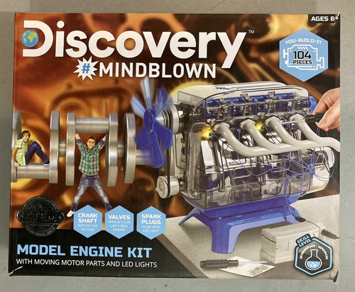 Discovery #Mindblown Model Engine Kit mit beweglichen Motorteilen LED-Licht
