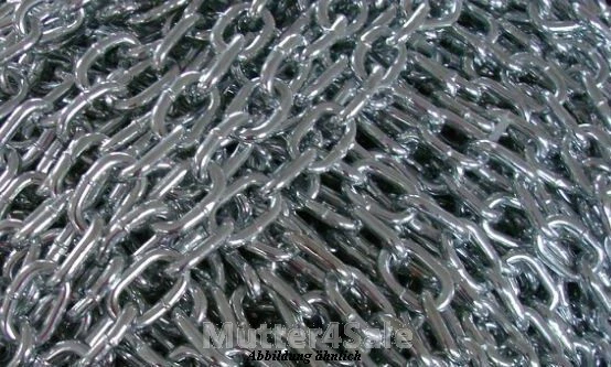 WOLL-SCHAF 30 Meter Kette DIN 5685 Form C (langgliedrig) verzinkt - 5 mm