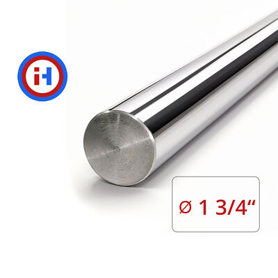 Induction Hardened Chrome Plated Steel Rod - 1 3/4'' Dia x 24'' length, 1045 steel