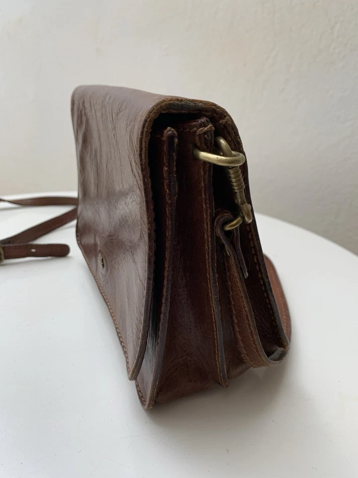 Bolso Bandolera The Bridge de Cuero Marrón Italia Vintage Foto 2 de 4