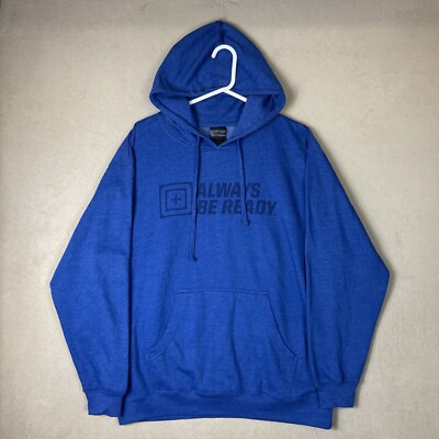 Hoodie Mens Large Blue Pullover Sweatshirt Sweater Adult