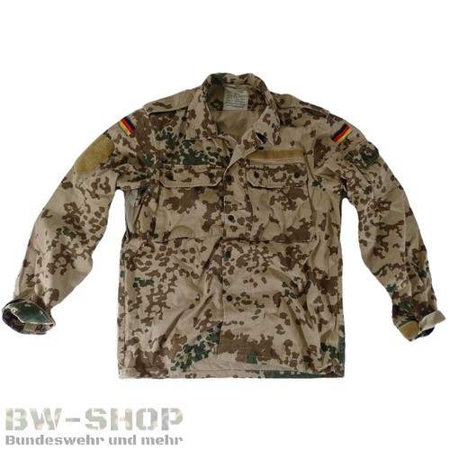 CHEMISIER DE CAMPAGNE ORIGINAL DE LA DÉFENSE FÉDÉRALE CAMOUFLAGE TACHETÉ / FIL DU DÉSERT / TROPARN BW VESTE CHEMISIER - Photo 3/4