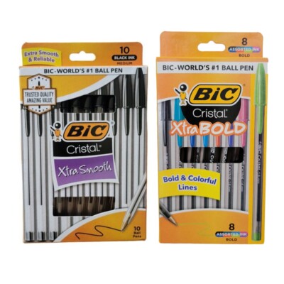 NEW BIC Cristal Xtra Bold Ballpoint Pen Bold Point Assorted Color