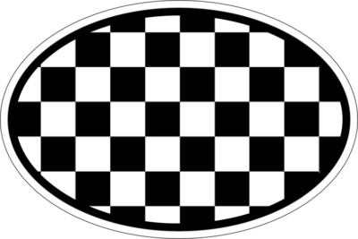 Aufkleber Oval Flagge Code Land Kariert Checkered