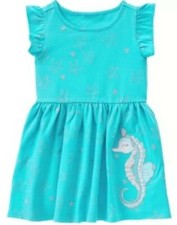 Gymboree 12-18 mo Tide Pool Seahorse Dress Mermaid Blue NWT
